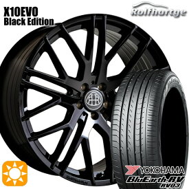 【取付対象】ベンツ Aクラス/CLA 225/45R18 95W XL ヨコハマ ブルーアース RV03 ロルフハルトゲ X10EVO ブラックエディション 18インチ 8.5J 5H112 サマータイヤホイールセット