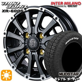 最大2,000円OFFクーポン★軽トラ 145/80R12 80/78N LT マッドスター ラジアル A/T ホワイトレター インターミラノ マッドバーン XR-600S SGB/RP 12インチ 4.0J 4H100 サマータイヤホイールセット