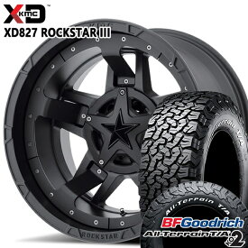 6/11までポイント5倍★LT245/70R17 119/116S RWL BFグッドリッチ オールテレーン T/A KO2 KMC XD827 ROCKSTAR III 17インチ 8.0J 5H114.3 MATTE BLACK(w/Black Accents) サマータイヤホイールセット