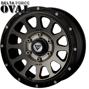 16インチ 7.0J 6H139.7 +38 デルタフォース オーバル マットスモークポリッシュ 【アルミホイール単品】 1本 4本以上送料無料