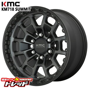 17�C���` 8.5J 6H139.7 +18 KMC KM718 SUMMIT SATIN BLACK GRAY TINT �A���~�z�C�[���P�i 1�{ 4�{�ȏ㑗������