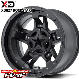 20インチ 9.0J 5H114.3/127 +18 KMC XD827 ROCKSTAR III ロックスター3 MATTE BLACK(w/Black Accents) アルミホイール単品 1本 4本以上送料無料