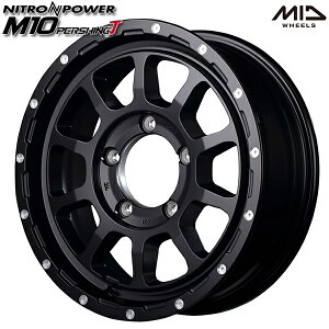 16インチ 5.5J 5H139.7 +20 MID ナイトロパワー M10パーシングJ セミグロスブラック/マシニング アルミホイール単品 1本 4本以上送料無料
