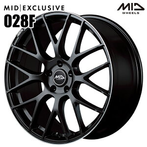 18インチ 8.0J 5H112 +45 MID EXCLUSIVE 028F セミグロスブラック+リムエッジDC+ロゴマシニング アルミホイール単品 4本(1台分) 送料無料