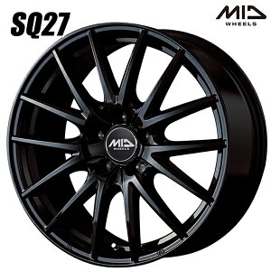 17インチ 7.0J 5H114.3 +48 MID マルカサービス SQ27 メタリックブラック アルミホイール単品 1本 4本以上送料無料