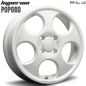 14インチ 4.5J 4H100 +45 MLJ ハイペリオン ポポロ パールホワイト アルミホイール単品 4本(1台分) 送料無料