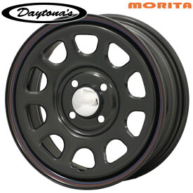 12インチ 4.0J 4H100 +42 MRT DAYTONA'S G2 デイトナズ ブラック（レッド/ブルーライン） スチールホイール単品 4本（1台分）送料無料