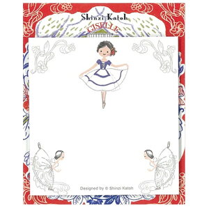 Shinzi Katoh 付箋|バレエ小物 【カトウシンジ】バレリーナ柄 ふせん 日本製 バレエ柄 バレエ雑貨 バレエ用品 バレエ発表会 文具|