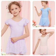 スパンコールスカート付レオタード【プラス0】|バレエ 子供〜ジュニア用 股の部分ホック付き【こども・キ…