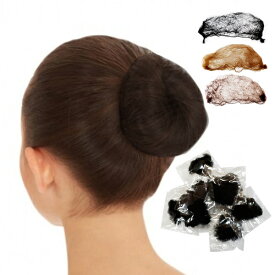 10個入りヘアネット|シニヨン用 使い捨て ブラック まとめ髪に最適 バレエ用品|