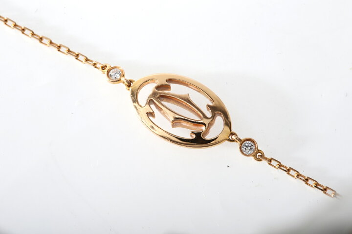 楽天市場】カルティエ Cartier ロゴドゥーブルCブレスレット ピンク 