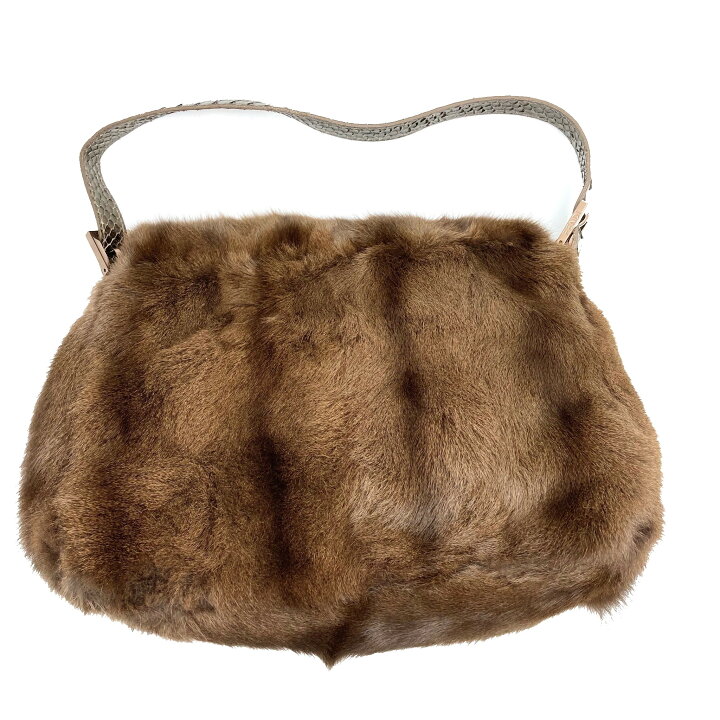 楽天市場】FENDI フェンディ マンマバケット ブラウン ミンク×パイソン 