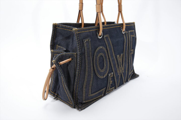 楽天市場】ロエベ LOEWE デニムバッグ ショルダーバッグ ブルー 