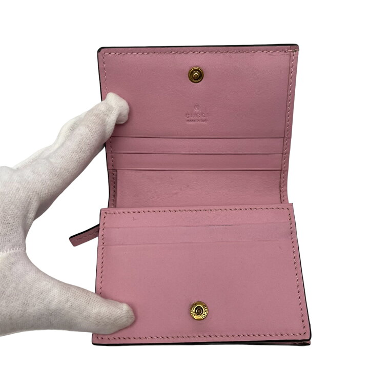 楽天市場】グッチ GUCCI 小銭入付二つ折り財布 いちご柄 塩ビ レザー 