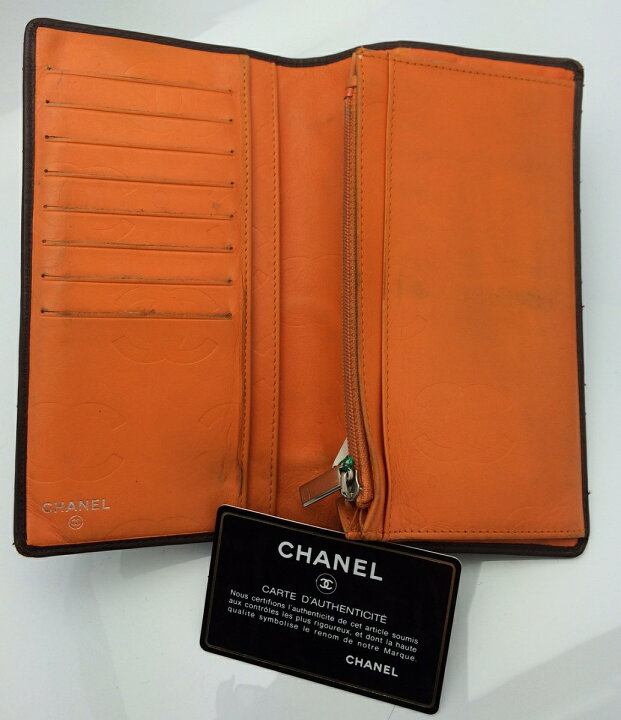 楽天市場】シャネル CHANEL 長財布 カンボンライン ブラウン×オレンジ 