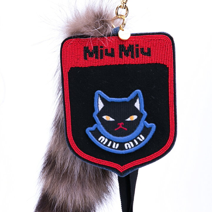 楽天市場】ミュウミュウ MIUMIU チャーム FUR CAT ファー 猫 デニム 