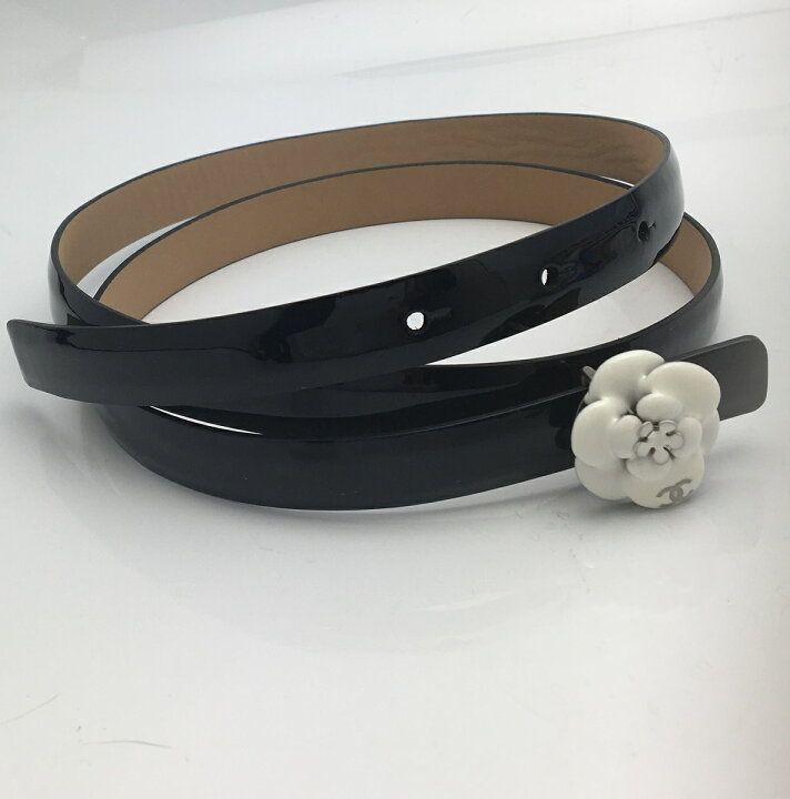 楽天市場】CHANEL シャネル カメリアベルト #85 エナメル レディース 