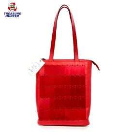 【中古】み彌け レザー トートバッグ SASUKE red レッド 赤 ハンドバッグ カバン 鞄　 レディース 鞄 カバン MIYAKE 【101039815008】
