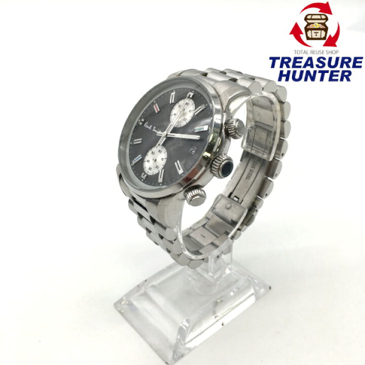 楽天市場 中古 ポールスミス 腕時計 クロノグラフ メンズ ブロック Block Chrono グレー ブラック シルバー メタルベルト P Treasure Hunter楽天市場店