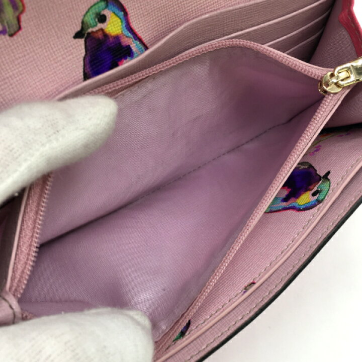 楽天市場 中古 Furla フルラ 長財布 レディース ピンク 鳥柄 Treasure Hunter楽天市場店