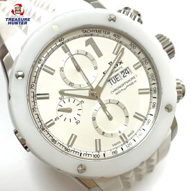 【中古】エドックス クロノオフショア1 クロノグラフオートマチック 腕時計 01122-3B1-BIN1 メンズ ウォッチ 自動巻き 白 ホワイト EDOX