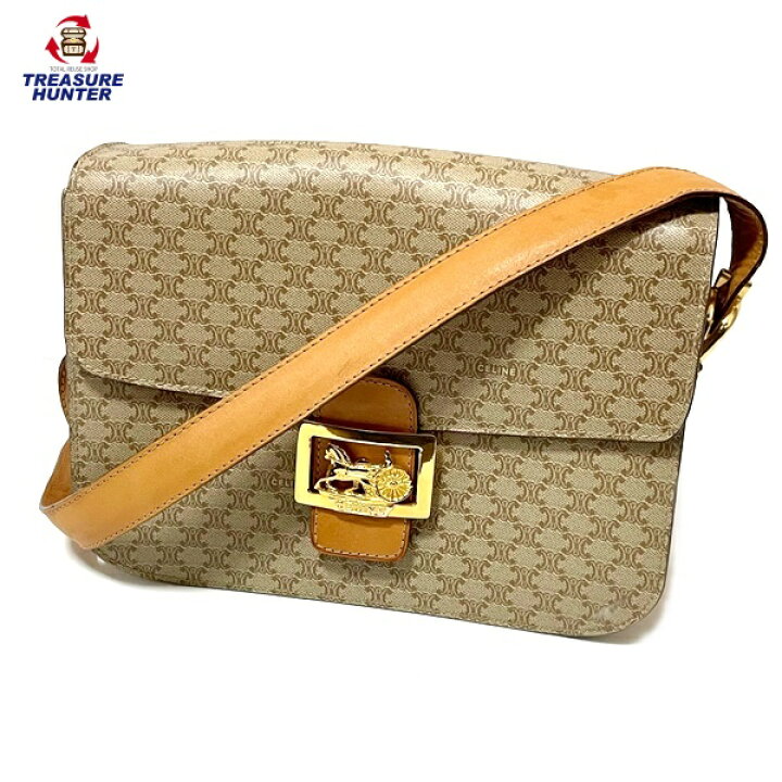 楽天市場】【中古】セリーヌ マカダム柄 ホースキャリッジ PVC レザー  