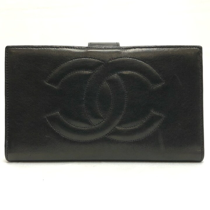 楽天市場】【中古】CHANEL シャネル ラムスキン がま口 長財布 A01429  