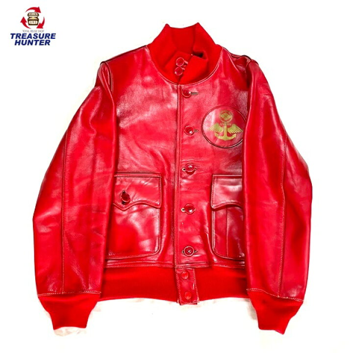 楽天市場】【中古】エヴィス 山根水軍 A-1 レザー ジャケット レッド 