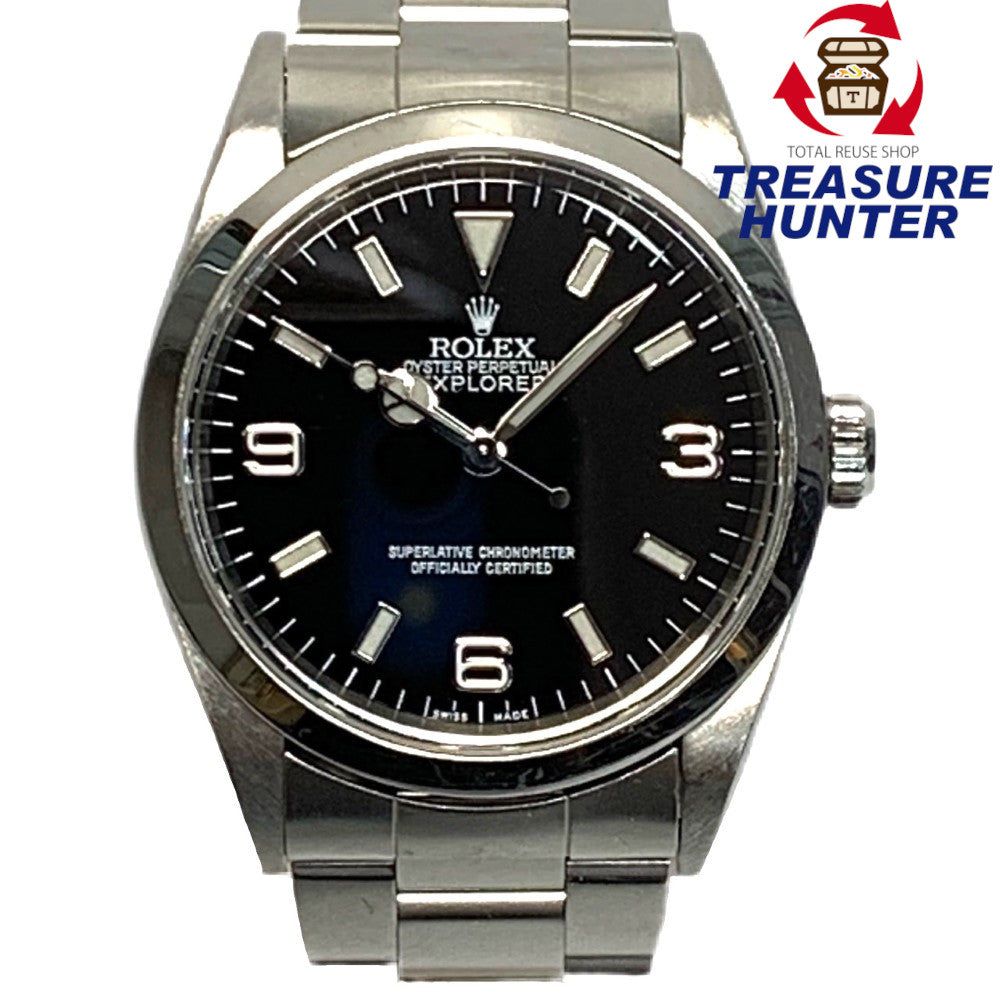 ROLEXロレックスエクスプローラーI14270自動巻きSS黒文字盤P番メンズ腕時計【240005002175】