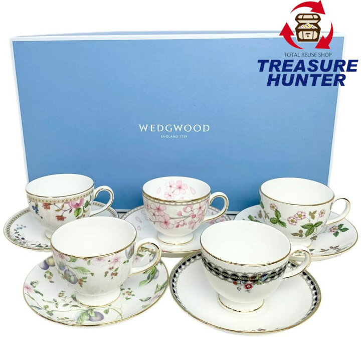 楽天市場】WEDGWOOD リー ティーカップ&ソーサー バラエティ5客セット 