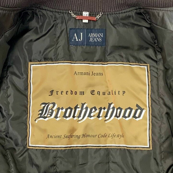 楽天市場】ARMANI JEANS×BROTHERHOOD カーフレザージャケット サイズM  