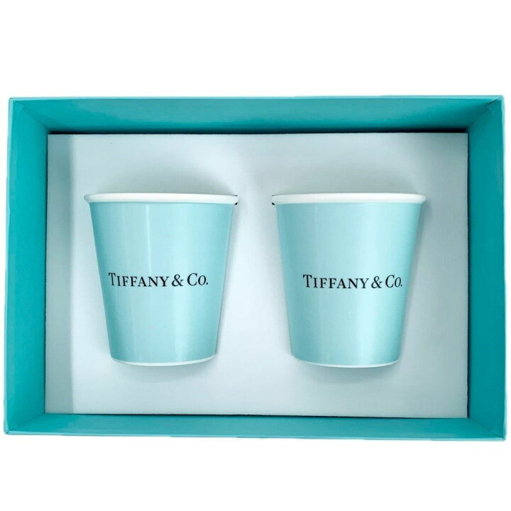 楽天市場】Tiffany&Co. ペア ペーパーカップ ボーンチャイナ 