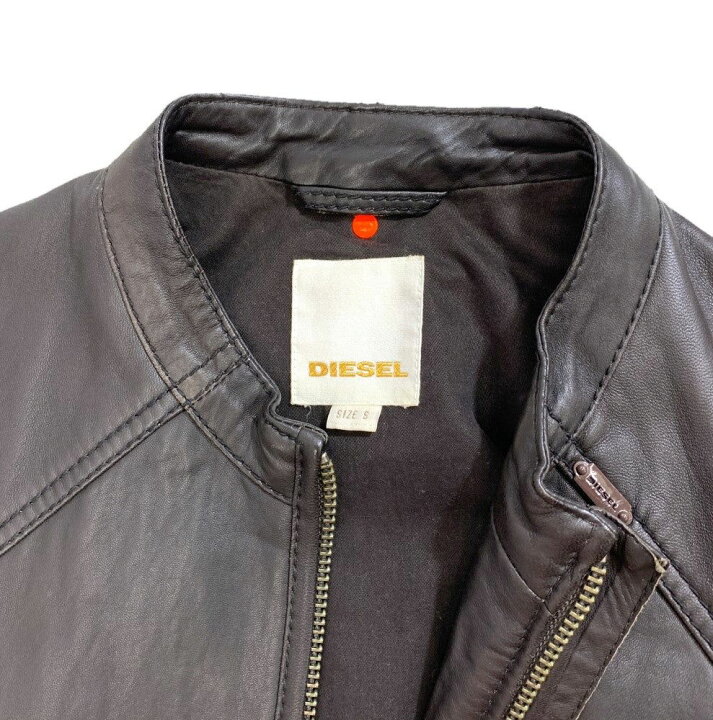 楽天市場】DIESEL シングルライダースジャケット ラムレザー 羊革 S 