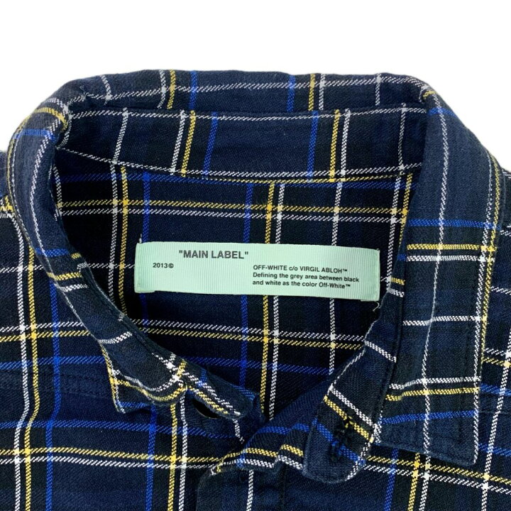 楽天市場】Off-White バックアロープリント 長袖チェックシャツ 