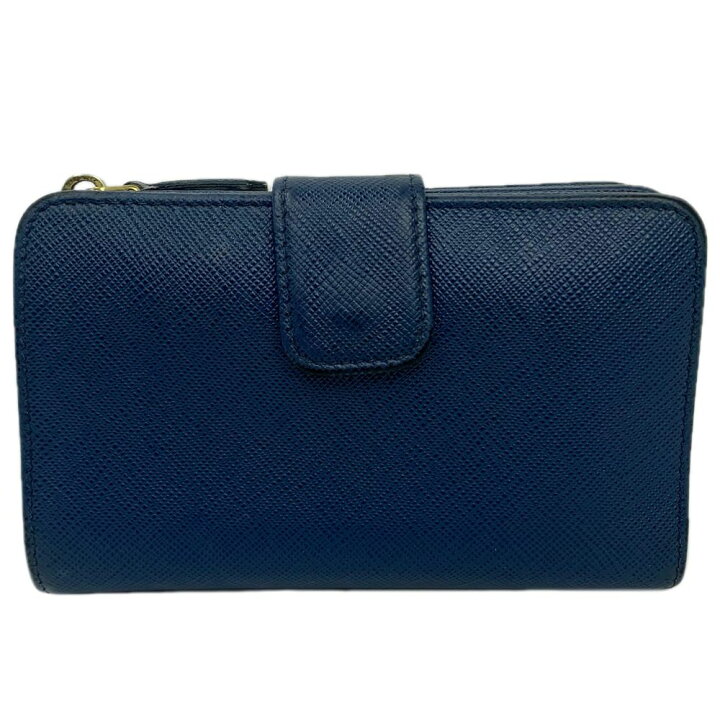 楽天市場】PRADA サフィアーノメタル 二つ折り財布 1ML225 BLUETTE 