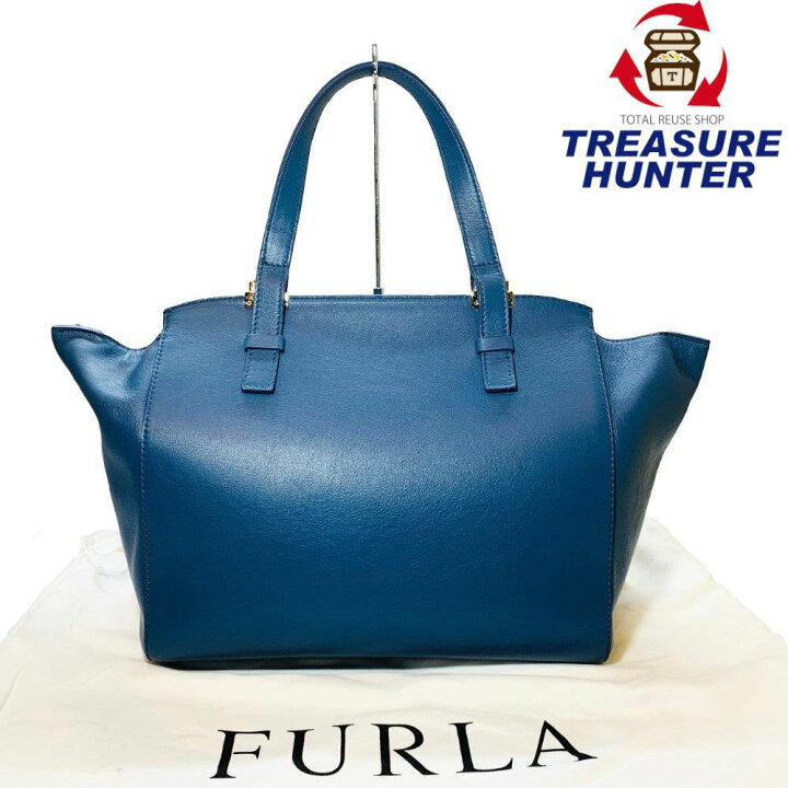 楽天市場】FURLA フルラ レザー ハンドバッグ トートバッグ ブルー 