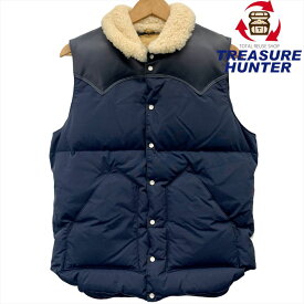 Rocky Mountain Featherbed×UNITED STUDIO ARCHIVE 限定星条旗柄ダウンベスト サイズL 450-502-60 ロッキーマウンテン【100061223002】