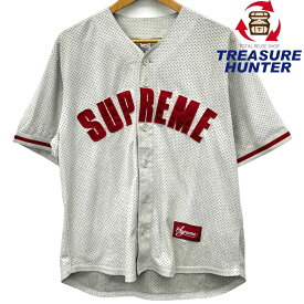 Supreme ウルトラスエード メッシュ ベースボールジャージ サイズS グレー×レッド 24SS シュプリーム 【100060959007】