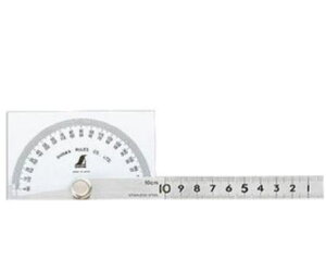 シンワ プロトラクター シルバー 55×94mm 角型 竿10cm目盛付 No.183 62928