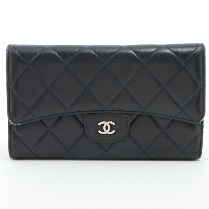 楽天市場】CHANEL/シャネル マトラッセ ラムスキン 三つ折り長財布 