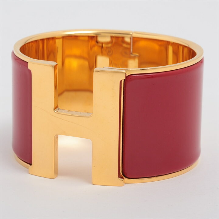 楽天市場】HERMES/エルメス クリッククラックTGM レッド/ゴールド 