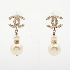 CHANEL/シャネル　ココマーク ピアス　ラインストーン　イミテーションパール　【中古】