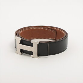 HERMES/エルメス　コンスタンス　Hベルト　リバーシブル　ブラック/ゴールド/シルバー　80サイズ　ベルト　【中古】