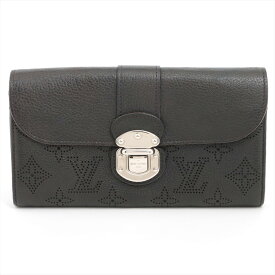 LOUIS VUITTON/ルイ ヴィトン　マヒナ　ポルトフォイユ・イリス M58095 ブラック　フラップロングウォレット　【中古】