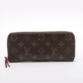 LOUIS VUITTON/ルイ ヴィトン　モノグラム ポルトフォイユ クレマンス M60742 フューシャ　ラウンドジップ長財布　【中古】