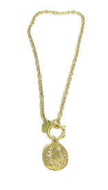 CHANEL/シャネル　ロゴ ネックレス　ゴールド　【中古】