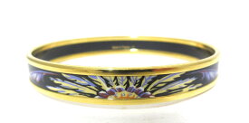 HERMES/エルメス　エマイユPM バングル　パープル/ゴールド　ブレスレット　バングル　【中古】