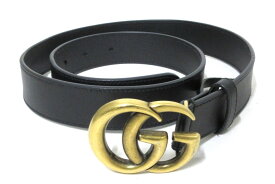 GUCCI/グッチ　GGマーモント ベルト　　414516　80/32　ブラック/ゴールド　ベルト　【中古】