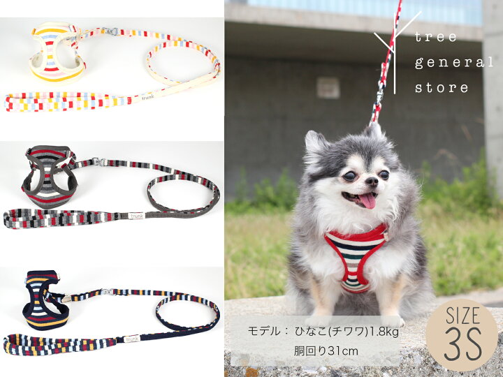 楽天市場 クリックポスト送料無料 犬 猫 ハーネス 胴輪 リード付き セット 小型犬 3s マルチボーダー Hl Sss 小犬 こいぬ 負担の少ない ボーダー ホワイト 白 ネイビー パステル グレー 散歩用 お出掛け おしゃれ かわいい トランク ペットグッズ ツリー Tree