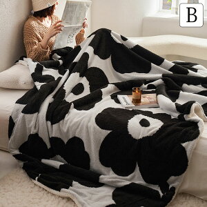 2枚合わせ 毛布 シープ ボア ブランケット おしゃれ 花柄 毛布 大判 掛け毛布 掛け布団 寝具 ひざ掛け タオルケット ソファカバー ベッドカバー 吸湿発熱 マイクロファイバー ふわふわ もこ